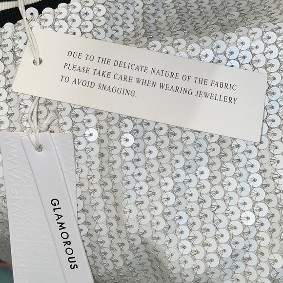 Glamour tshirt dress sequins edgy tomboy chic white blue lined jersey sports - Picture 8 of 8